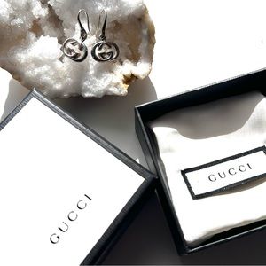 Gucci sterling silver GG interlocking logo earrings